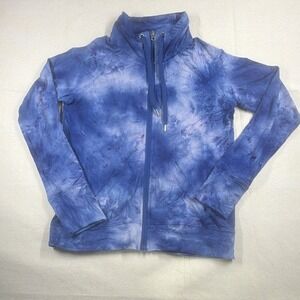 Juicy Couture Sport Women's Blue Tie Dye Full Zip Stretch Track Jacket Size S